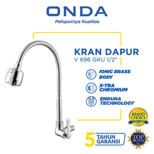 ONDA Kran Dapur Cuci Piring Angsa Tembok Fleksibel V 696 GKU 1/2"