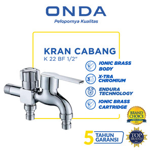 ONDA Kran Cabang Mesin Cuci Kuningan K 22 BF 1/2"