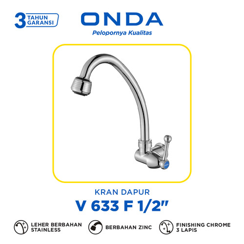 ONDA Kran Dapur Cuci Piring Angsa Tembok Kaku V 633 TG 1/2"