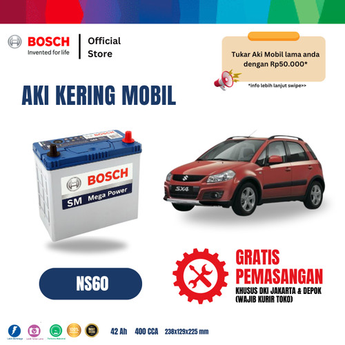 Aki Mobil Suzuki SX4 X-Over Bosch MF NS60