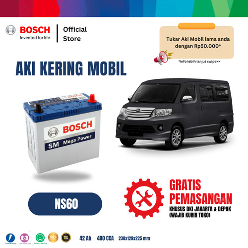 Aki Mobil Daihatsu Luxio Bosch MF NS60