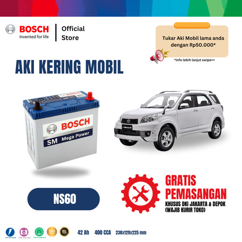 Aki Mobil Toyota Rush Bosch MF NS60