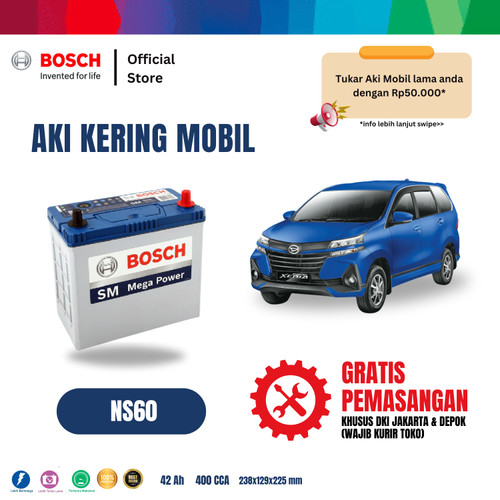 Aki Mobil Daihatsu Xenia Bosch MF NS60