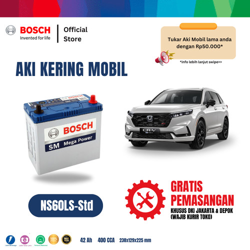 Aki Mobil Honda New CRV Bosch MF NS60LS-Std - 42AH