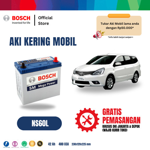 Aki Mobil Nissan Grand Livina Bosch MF NS60L 42AH