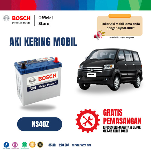 Aki Mobil Suzuki APV Bosch MF NS40Z - 40B19R