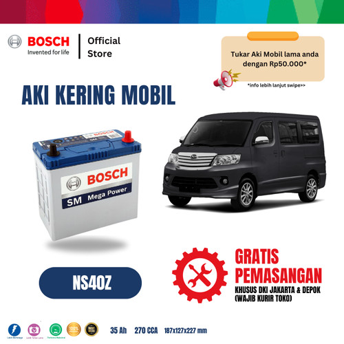 Aki Mobil Daihatsu Luxio Bosch MF NS40Z - 40B19R