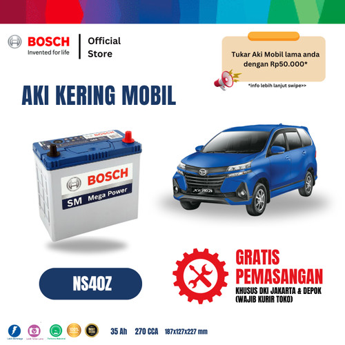 Aki Mobil Daihatsu Xenia Bosch MF NS40Z - 40B19R