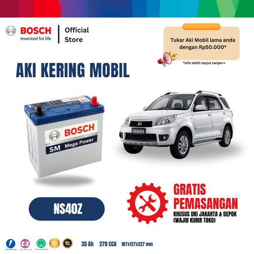 Aki Mobil Daihatsu Terios BOSCH MF NS40Z - 40B19R