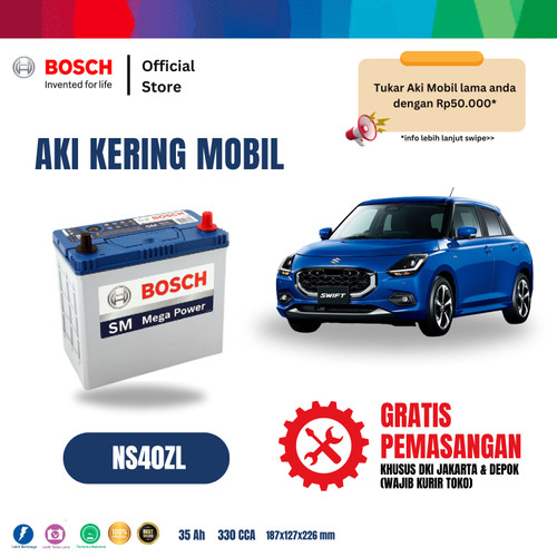 Bosch Aki Mobil Suzuki New Swift MF Blue NS40ZL