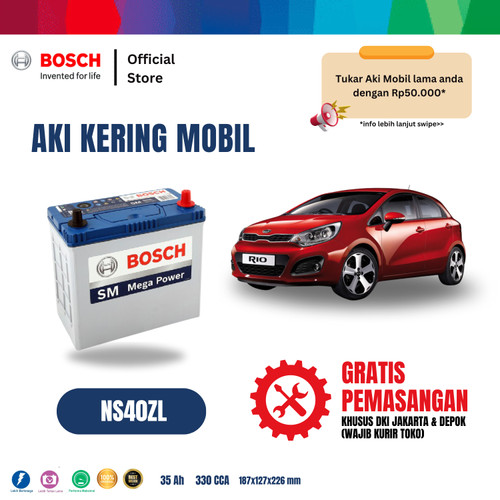 Bosch Aki Mobil KIA New Rio MF Blue NS40ZL