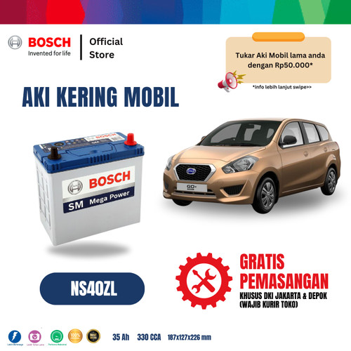 Bosch Aki Mobil Datsun Go Panca MF Blue NS40ZL