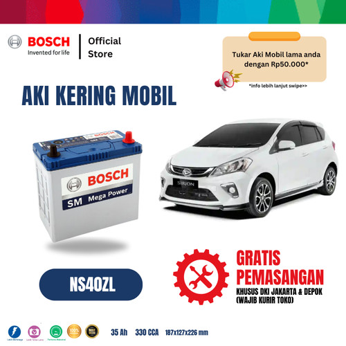 Bosch Aki Mobil Daihatsu Sirion MF Blue NS40ZL