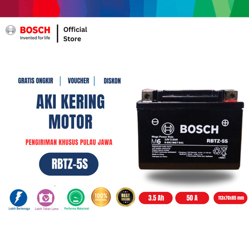 Aki Kering Motor - Maintenance Free - Bosch RBTZ-5S