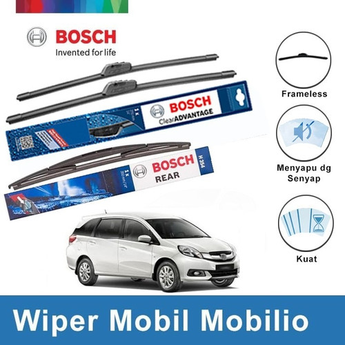 Bosch Wiper Depan & Belakang Mobil Mobilio Frameless 22" & 16" + H354