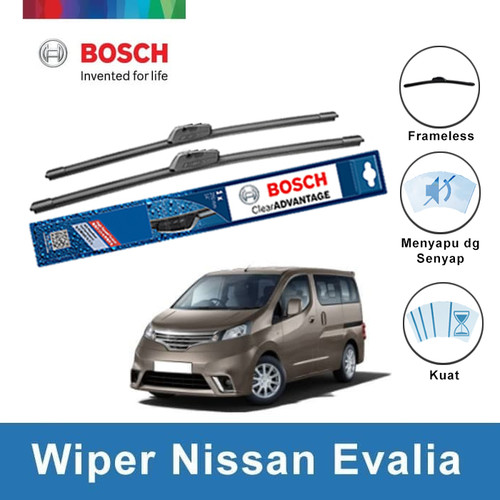 Bosch Sepasang Wiper Kaca Mobil Nissan Evalia Frameless 24" & 16"