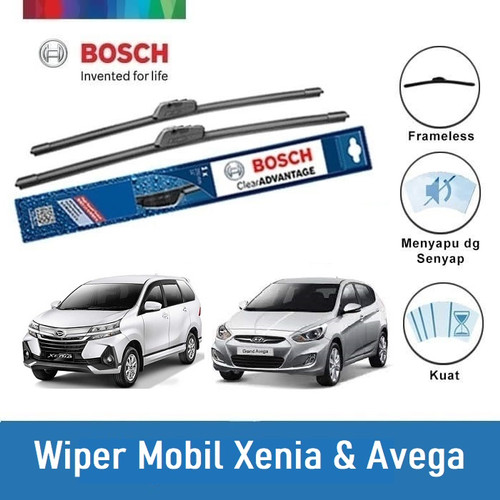 Bosch Wiper Frameless Mobil Daihatsu Xenia, Avega,Accent BCA20 & BCA18