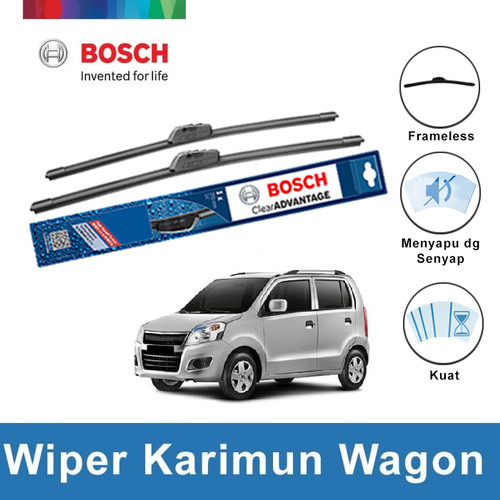 Bosch Sepasang Wiper Mobil Suzuki Karimun Wagon R Frameless New 20 &18