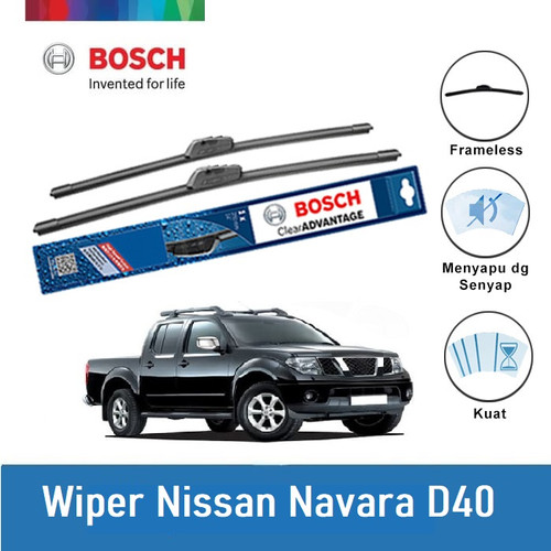 Bosch Sepasang Wiper Mobil Nissan Navara D40 Frameless New 24 & 19