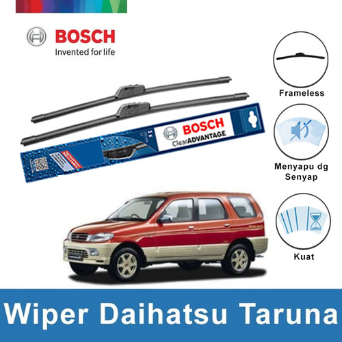 Bosch Sepasang Wiper Mobil Daihatsu Taruna Frameless Clear 21 & 18