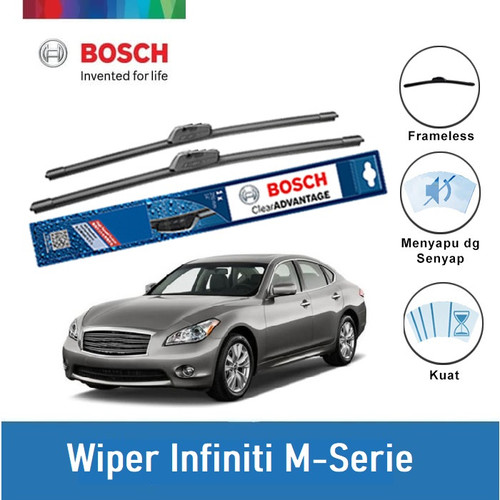 Bosch Sepasang Wiper Mobil Infiniti M-Serie Frameless Clear 24 & 19