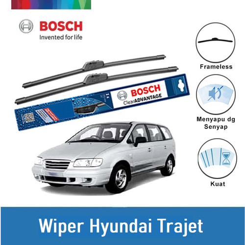 Bosch Sepasang Wiper Mobil Hyundai Trajet Frameless New Clear 26" & 22