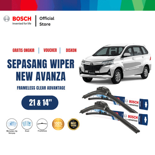 Bosch Sepasang Wiper Mobil New Toyota Avanza Frameless Clear 21" & 14"