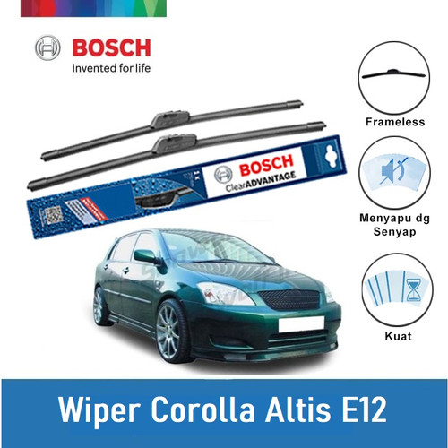 Bosch Sepasang Wiper Mobil Corolla Altis E12 Frameless Clear 24" & 16"