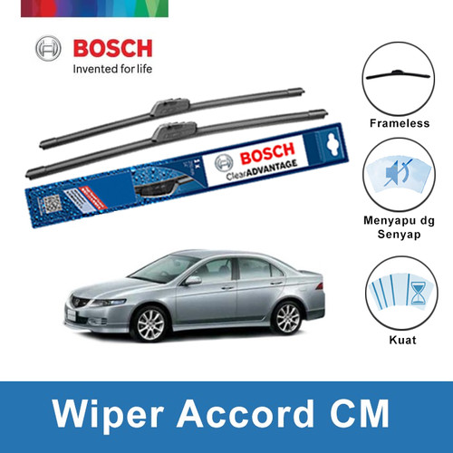 Bosch Sepasang Wiper Mobil Honda Accord CM Frameless New Clear 24 & 19