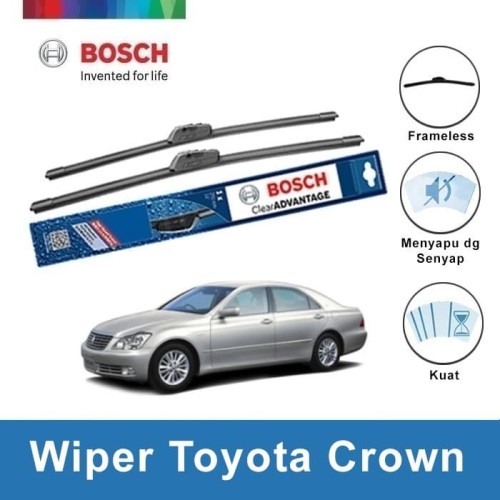 Bosch Sepasang Wiper Toyota Crown S20 Frameless New Clear 24" & 18"