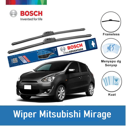 Bosch Wiper Mobil Mitsubishi Mirage Frameless New Clear 22" & 18"