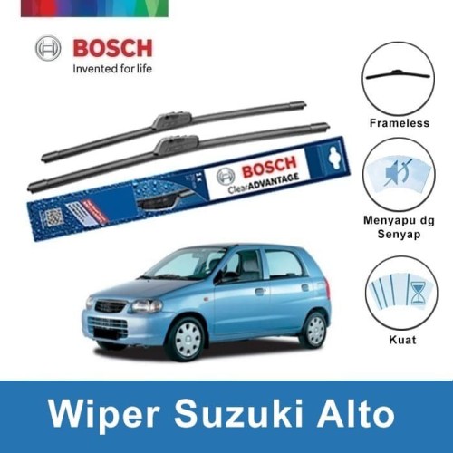 Bosch Sepasang Wiper Suzuki Alto AMF Frameless New Clear 22" & 14"