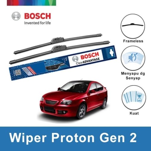 Bosch Sepasang Wiper Proton Gen 2 Frameles New Clear 21 &19