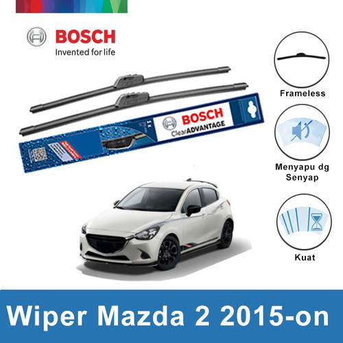 Bosch Sepasang Wiper Mobil Mazda 2 Frameless New Clear 22" & 17"