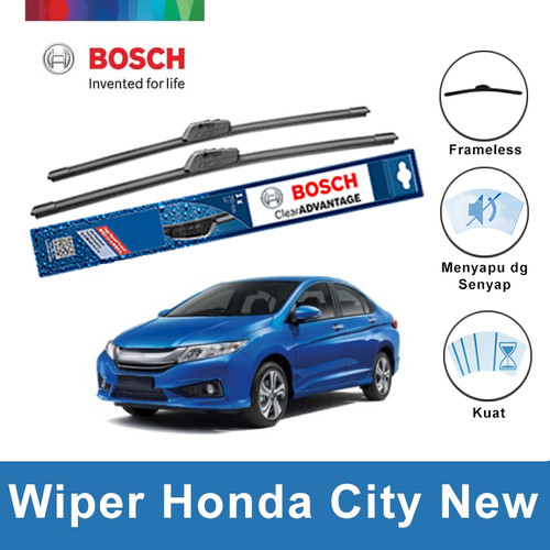 Bosch Sepasang Wiper Mobil Honda City New Frameless New Clear 26 & 14