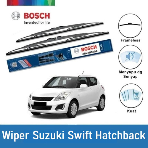 Bosch Sepasang Wiper Kaca Mobil Suzuki Swift Hatchback (2004) 21"& 18"