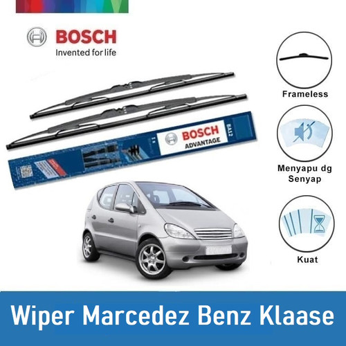 Bosch Sepasang Wiper Mobil Mercedez Benz A-Klasse 168 (2004) 26" & 24"