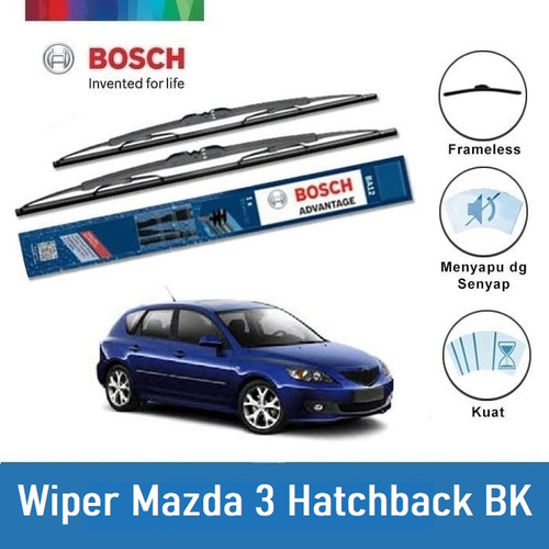 Bosch Sepasang Wiper Kaca Mobil Mazda 3 Hatchback BK (2003-2008) 21&19