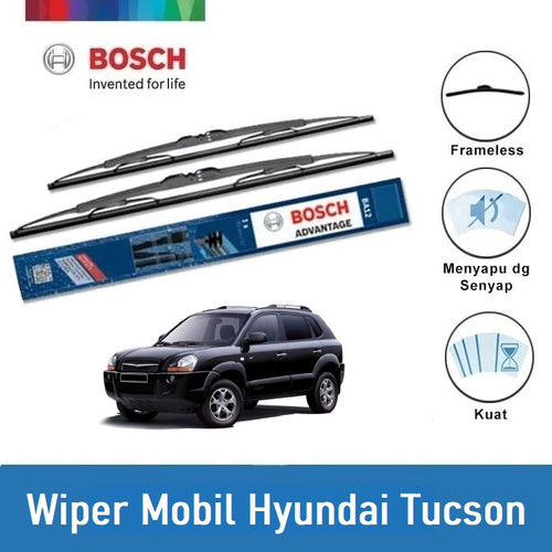 Bosch Sepasang Wiper Kaca Mobil Hyundai Tucson JM (2004-2010) 24 & 16