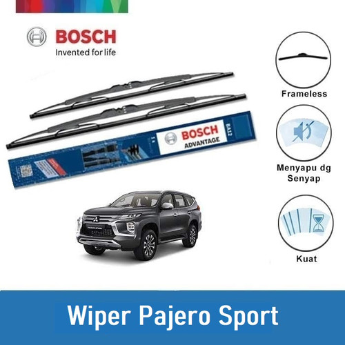 Bosch Sepasang Wiper Kaca Mobil Mitsubishi Pajero Sport 2008 21" & 18"