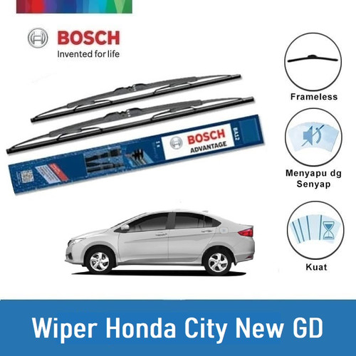 Bosch Sepasang Wiper Kaca Mobil Honda City New GD (2004-on) 20" & 18"