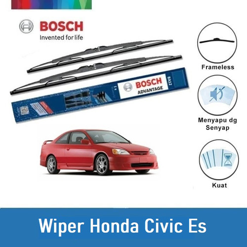 Bosch Sepasang Wiper Kaca Mobil Honda Civic ES (2000-2005) 20" & 18"