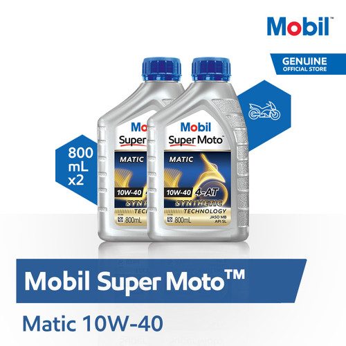 Oli Motor - Mobil Super Moto Matic 10W-40 (0.8 liter) (2 Botol)