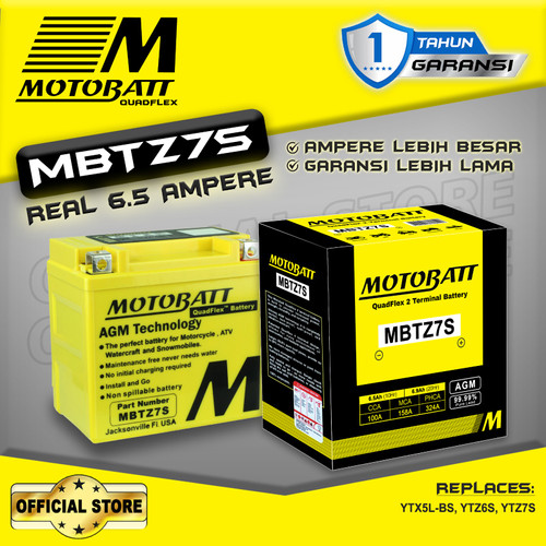 Motobatt Quadflex MBTZ7S - 6.5Ah (Garansi 1 Tahun)