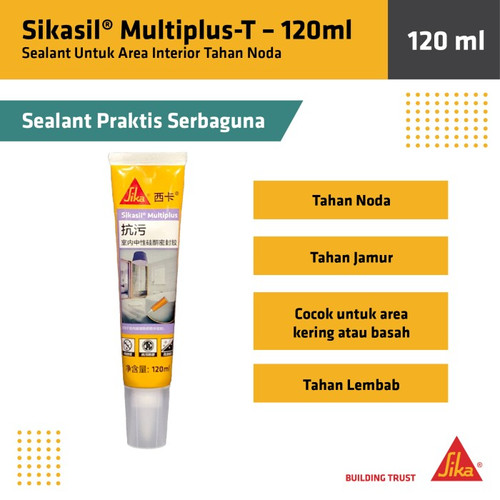 Sika Sikasil Multiplus T sealant silikon celah kamar mandi kaca 120ml