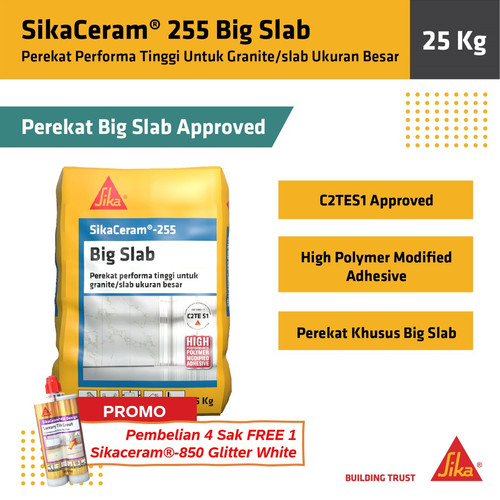 Sika Sikaceram 255 Big Slab Perekat Granit Keramik Ukuran Besar 25Kg