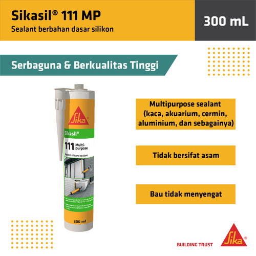 Sikasil 111 Multi Purpose Sealant Silicone Lem Kaca Netral 300ml