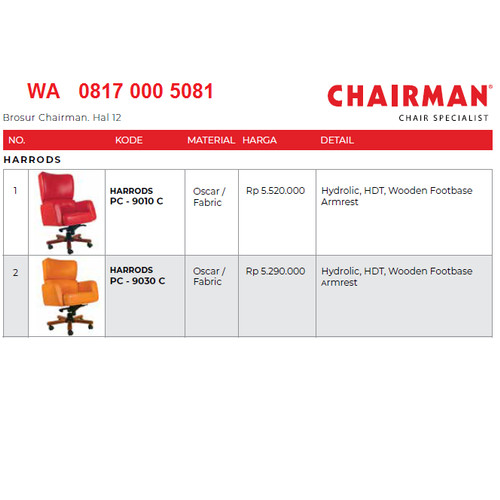 HARRODS PC-9010 C PC-9030 C kursi kantor chairman