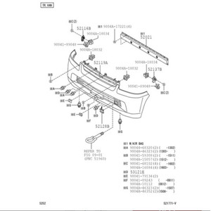 Cover, FR Bumper Daihatsu 52119-BZN60-001