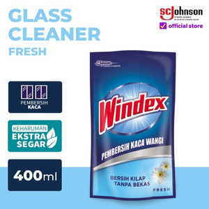 Windex Glass Cleaner Pouch 400ml Pembersih Kaca